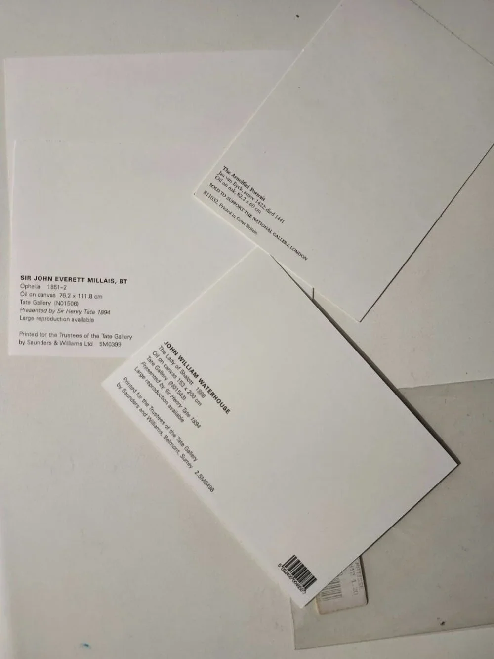 4- Tate Gallery Blank Art Postcards Unused Classic Paintings Lot
